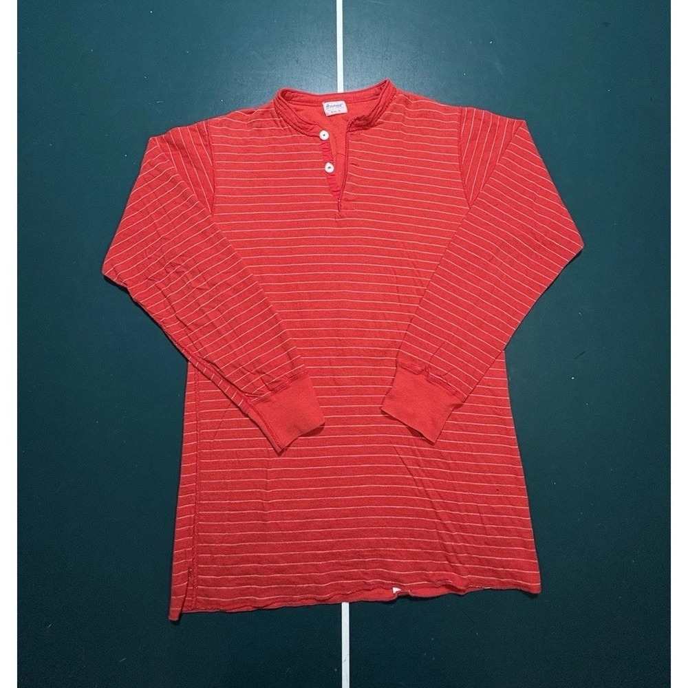 Vtg 50s 60s Duofold Two Layer Fabric Thermal Henley‎ Long Sleeve Shirt Large USA